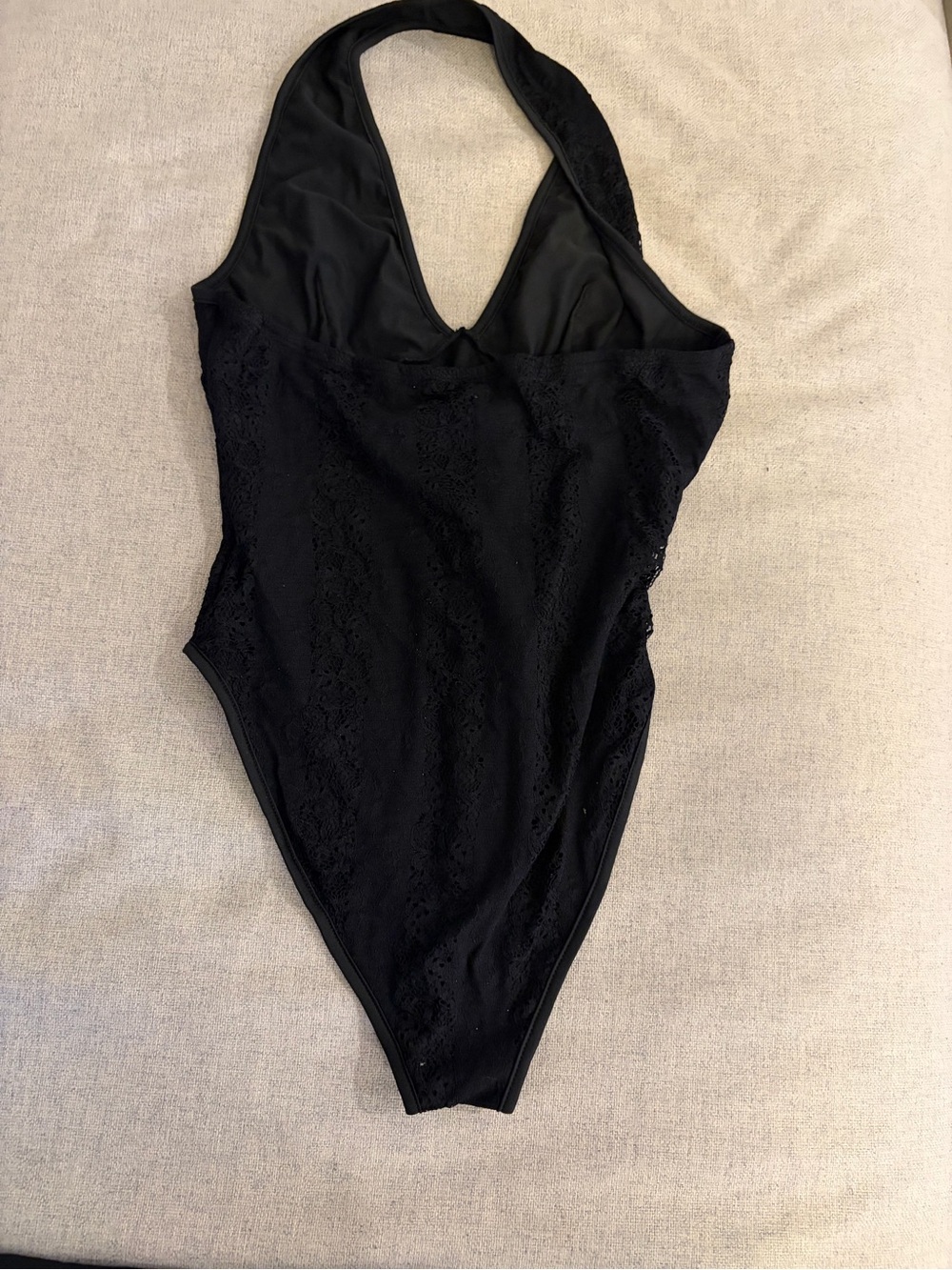 SHEIN Black Lace Halter Bodysuit Size L